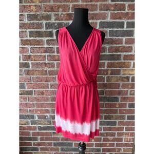 Pink tie dye Young Fabulous & Broke wrap mini dress -swim suit cover up - size S